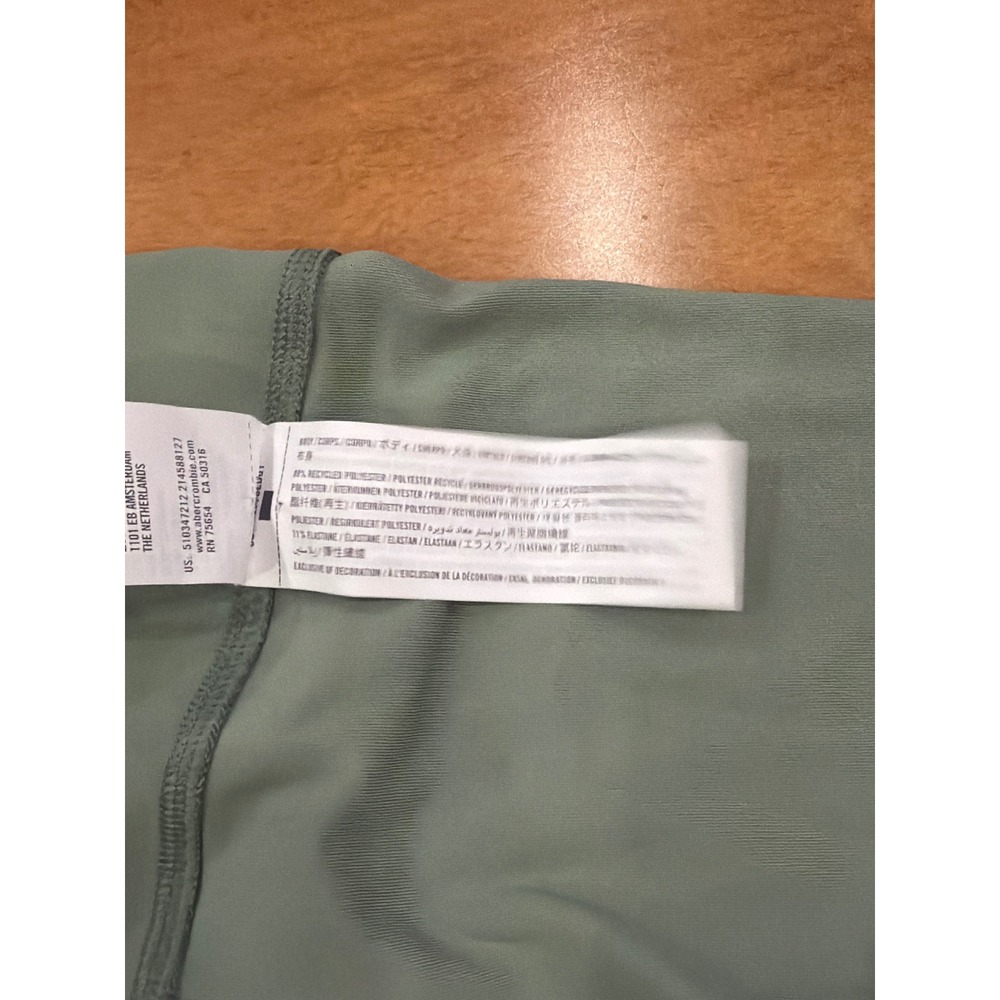 Gilly Hicks Biker Shorts Womens Sage Green High Waisted Smiley Logo Small - Picture 8 of 8